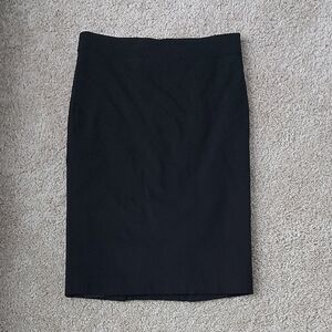 Black Rayon Pencil Skirt Classic Minimalist Office Dressy Stretch size 0